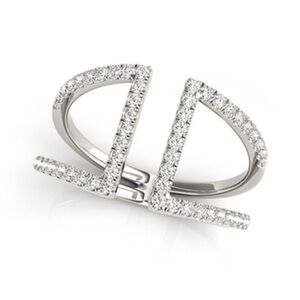 Open Split Band Pavé .5ct Diamond Ring 14k White Gold